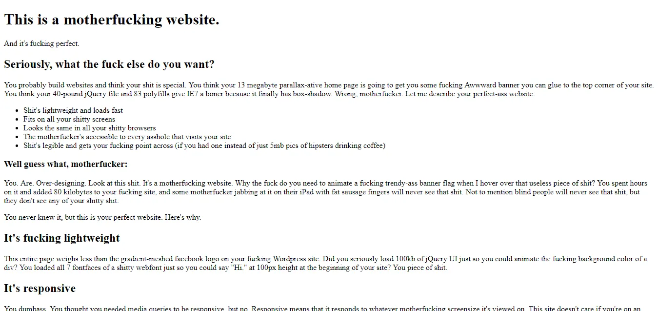 mother fucking website