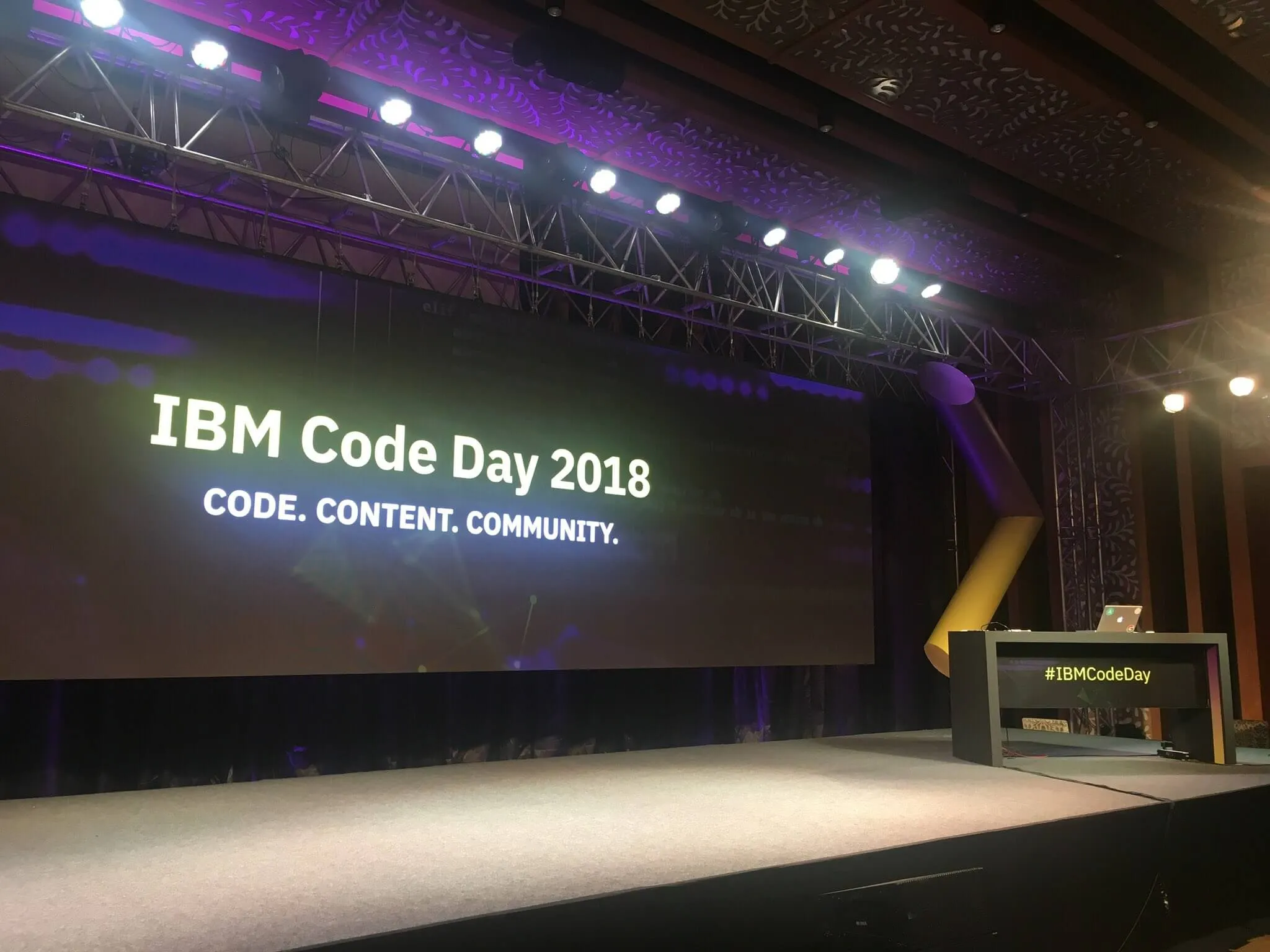 IBM Code day -
stage