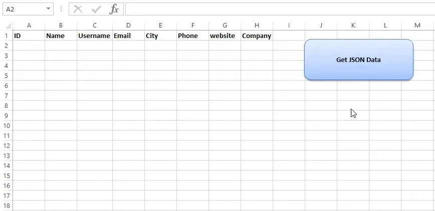 import json demo - json to excel