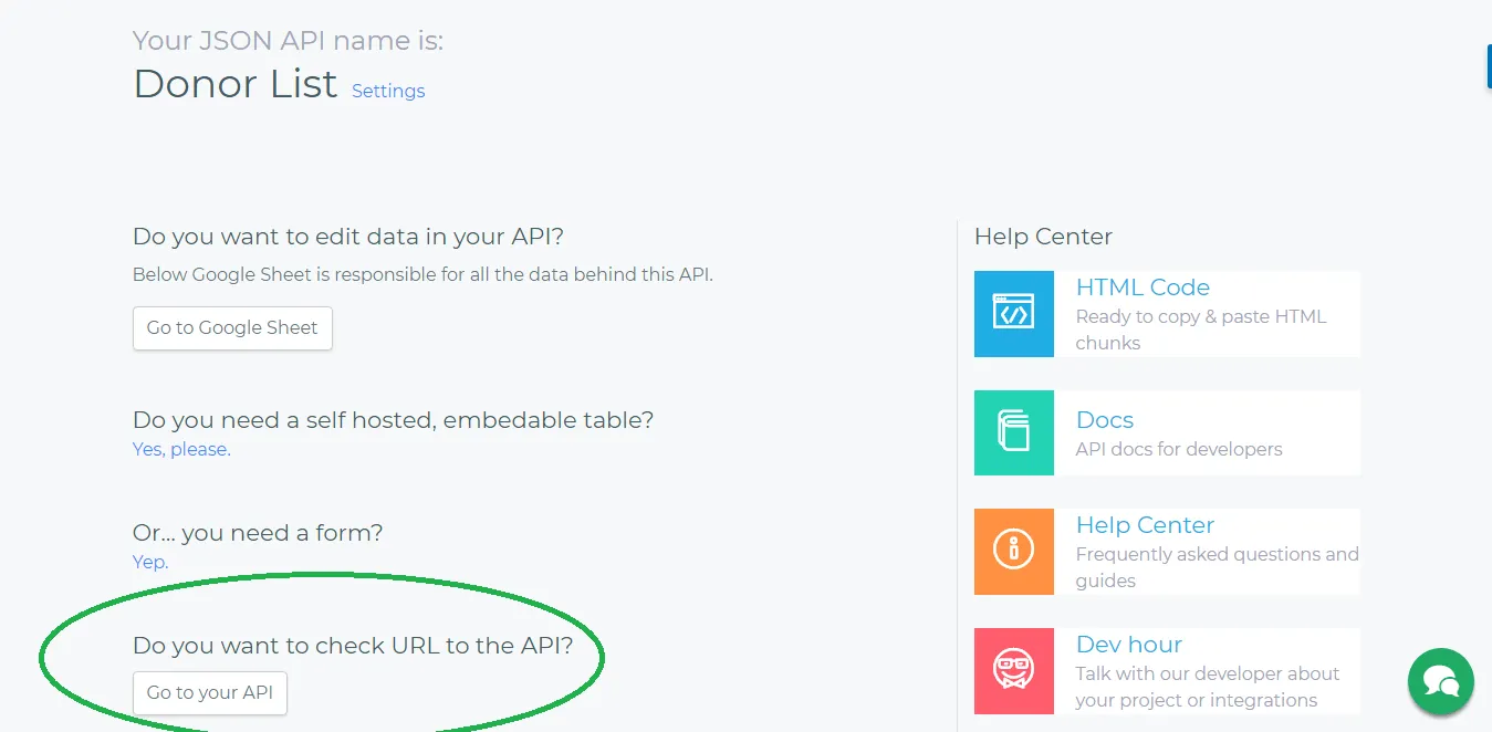 Sheetsu JSON API