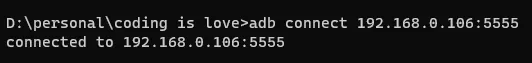 Wi-Fi connection to ADB