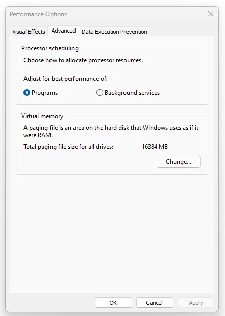 advanced tab