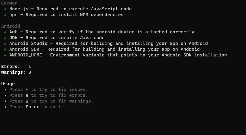 react native doctor diagnostics