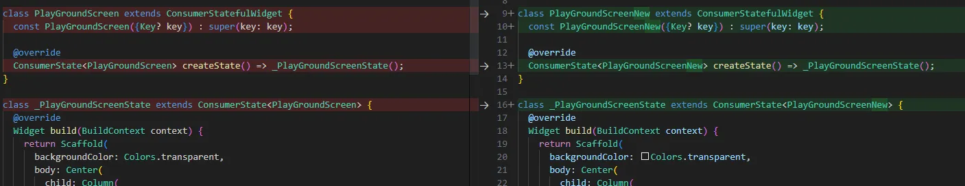 View changes made to files