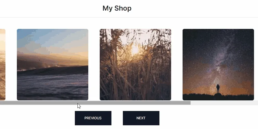 scroll bar in react snap carousel