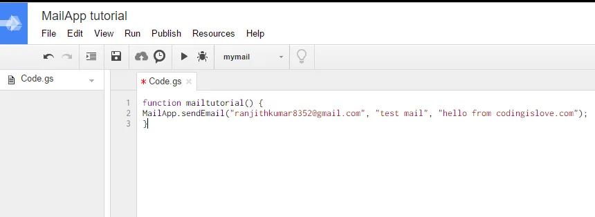 send email in google sheets